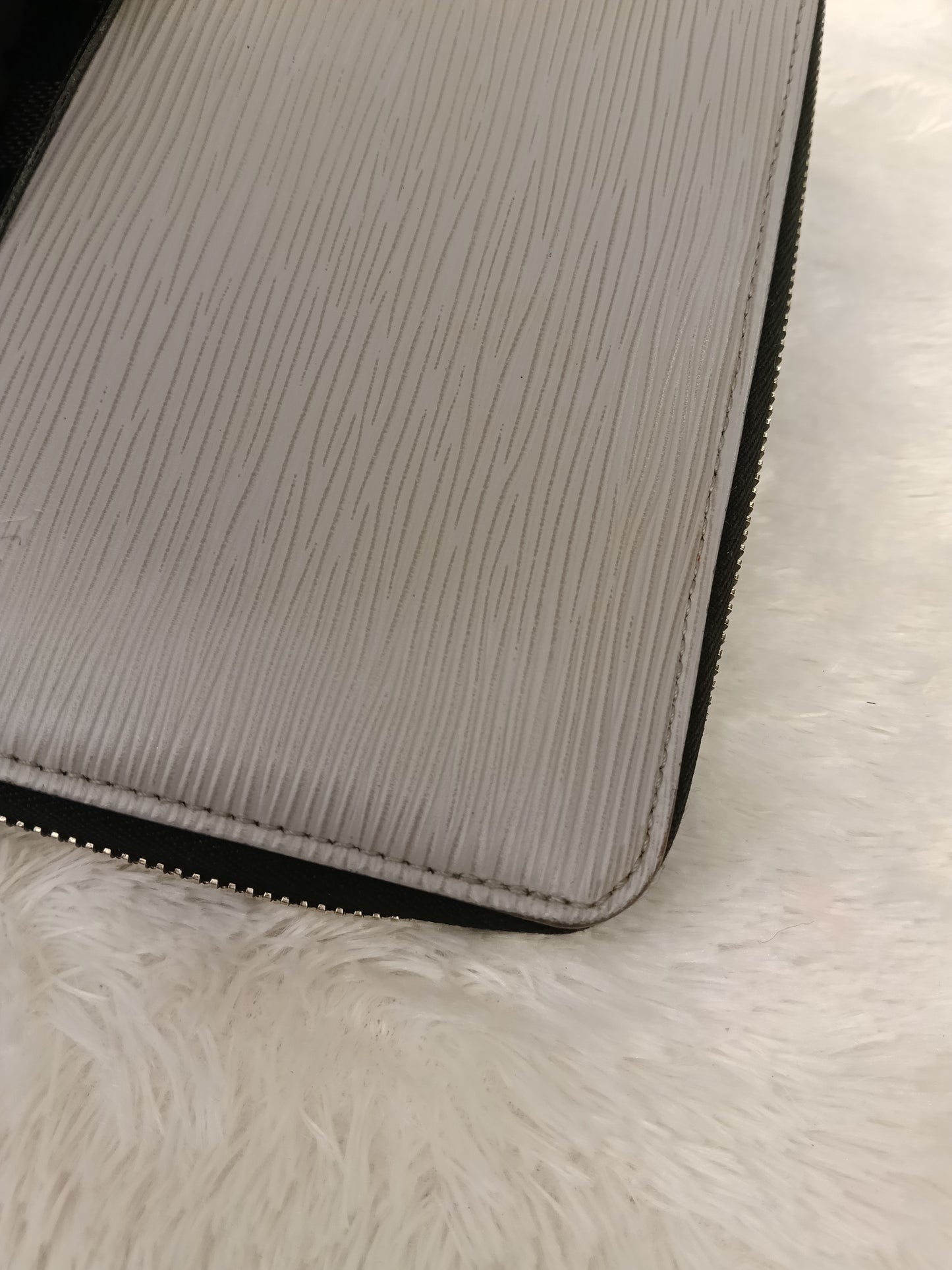 LV Zippy Wallet Long Organizer NM Epi Graphite Blue Gray