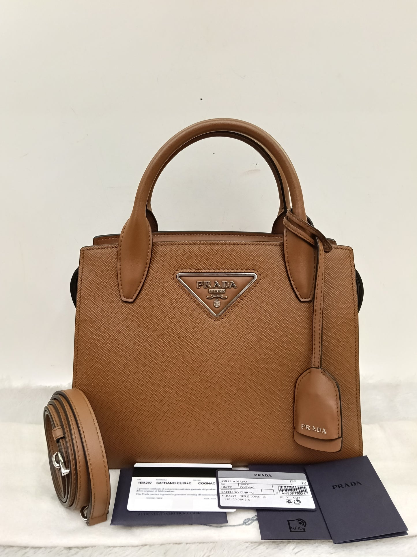 Prada Saffiano Cuir+C Cognac GHW