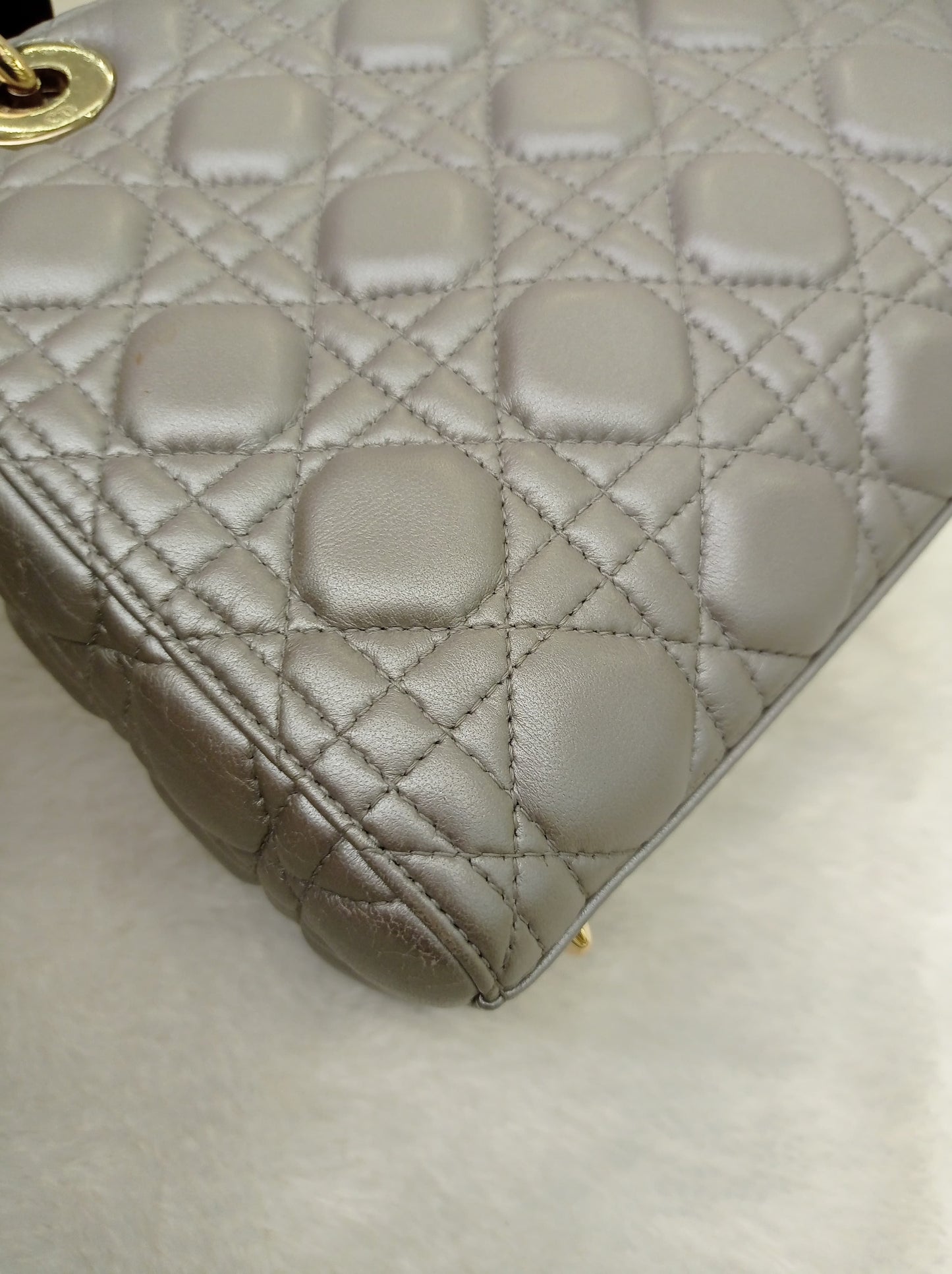 Lady Dior Medium Lamb Grey GHW