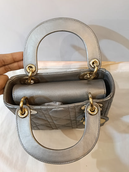 Lady Dior Mini Lamb Silver GHW 2016