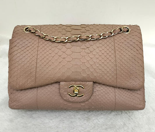 Chanel Jumbo Python Caramel GHW DF #18