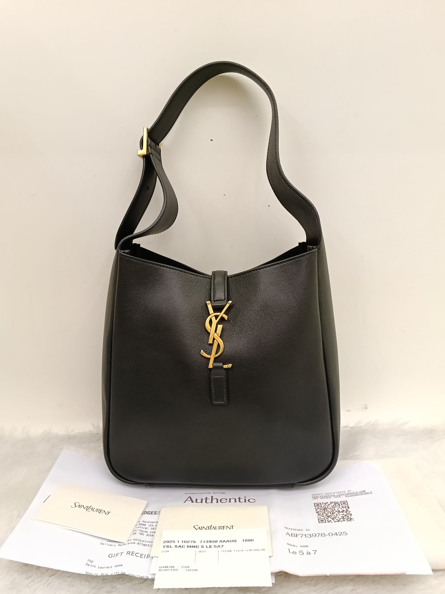 YsL Le 5 A 7 Supple Small Calfskin Black GHW 2026