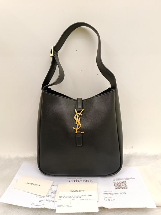 YsL Le 5 A 7 Supple Small Calfskin Black GHW 2026
