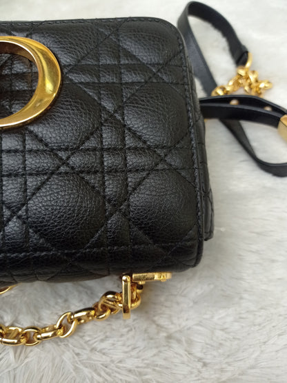 Dior Caro Small Supple Cannage Black GHW 2022