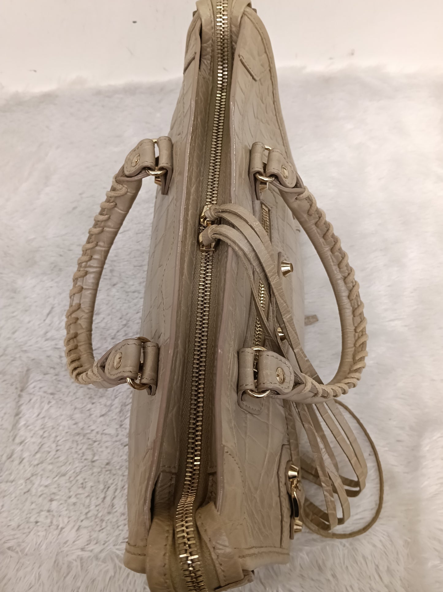 Balenciaga Small City Classic Croco Beige GHW 2018