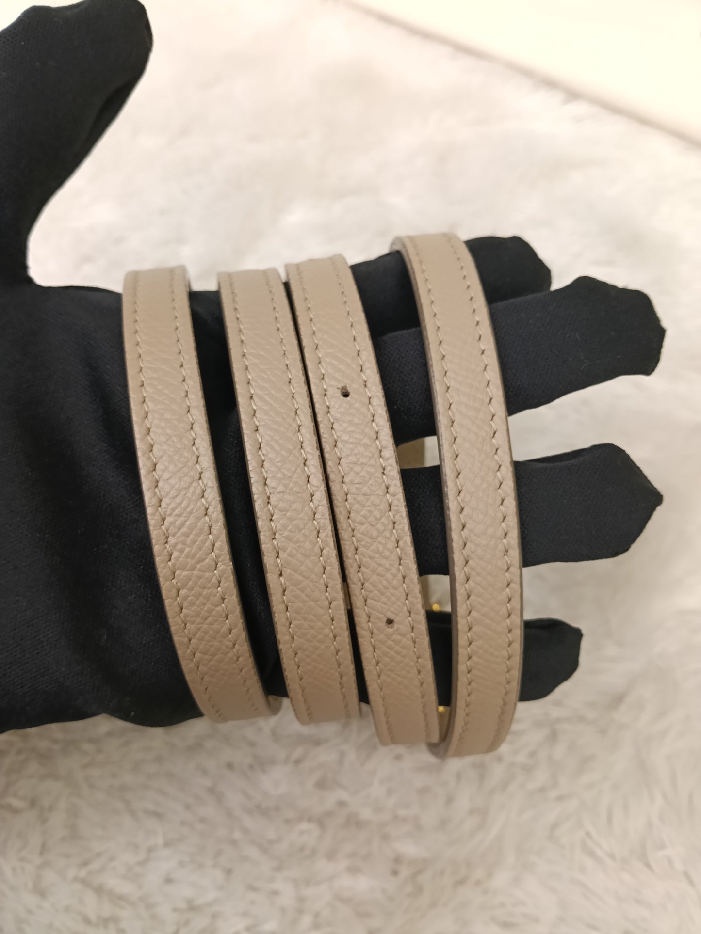 Celine Nano Belt Grained Light Taupe GHW 2021