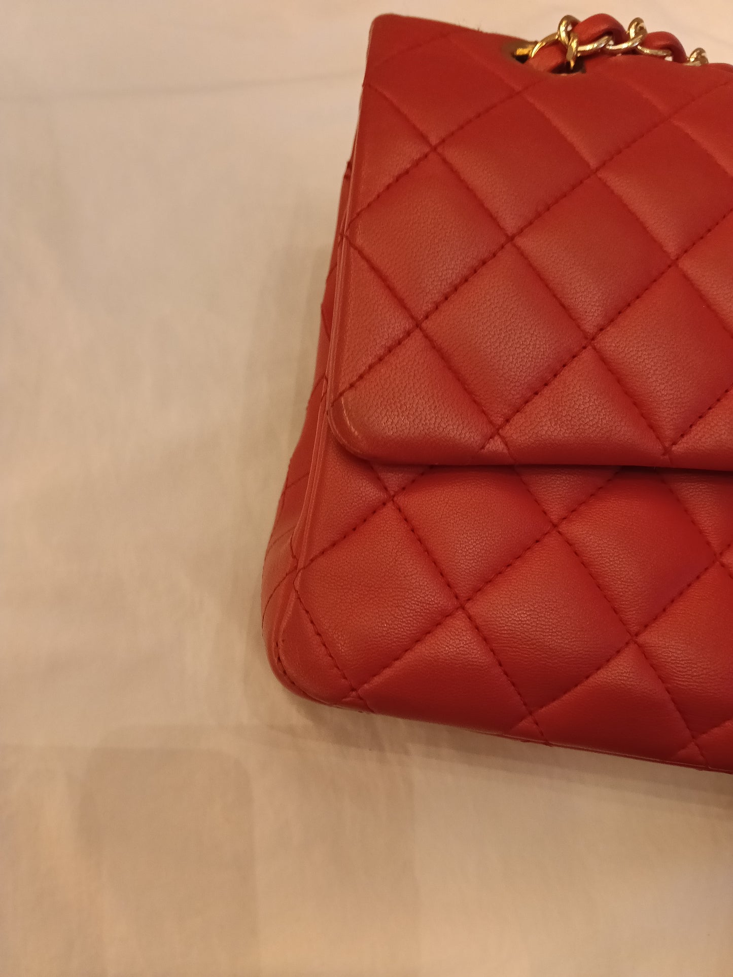 Chanel Medium Lamb Red GHW DF #22