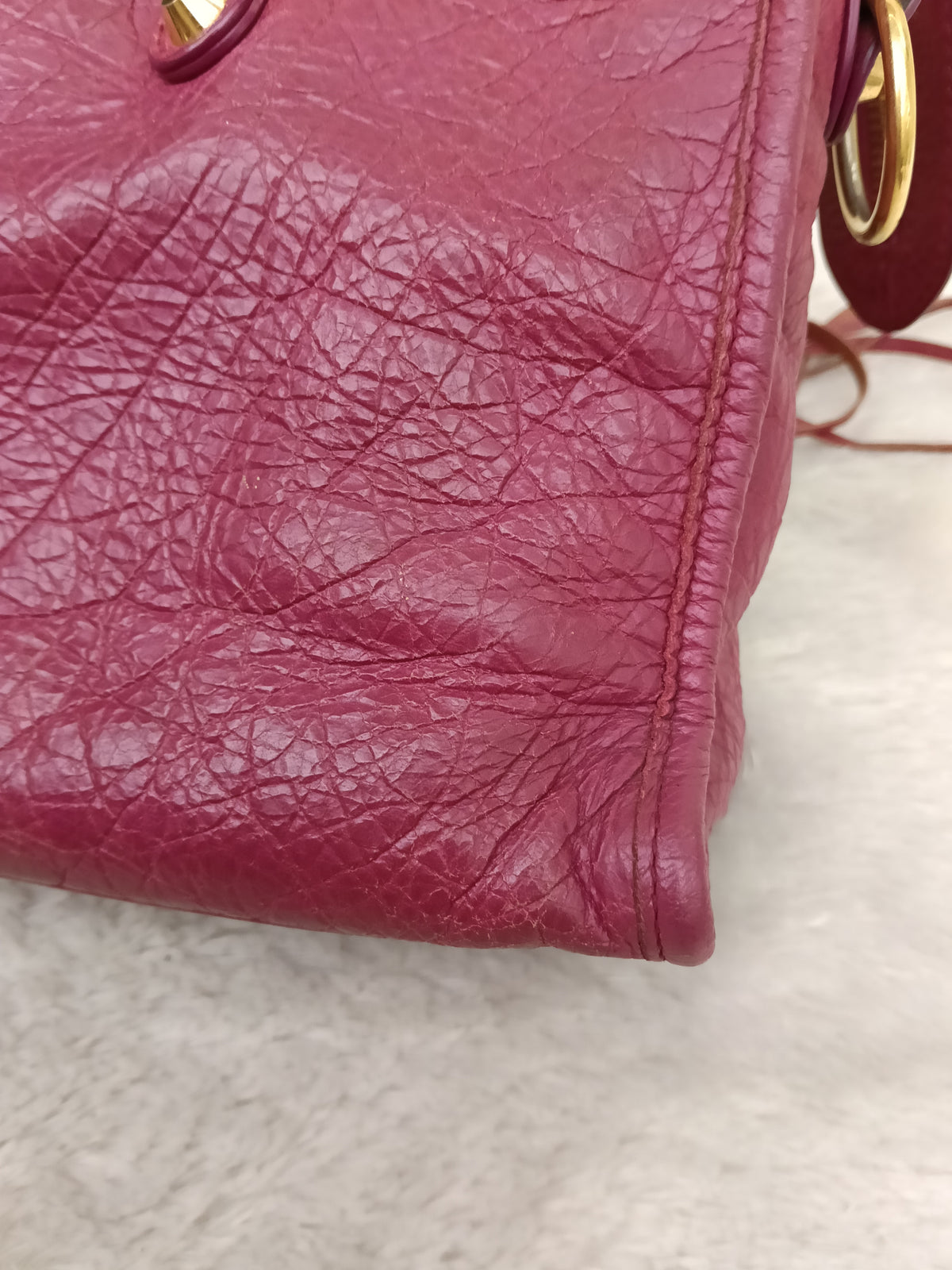 Balenciaga Small City Classic Burgundy GHW 2017