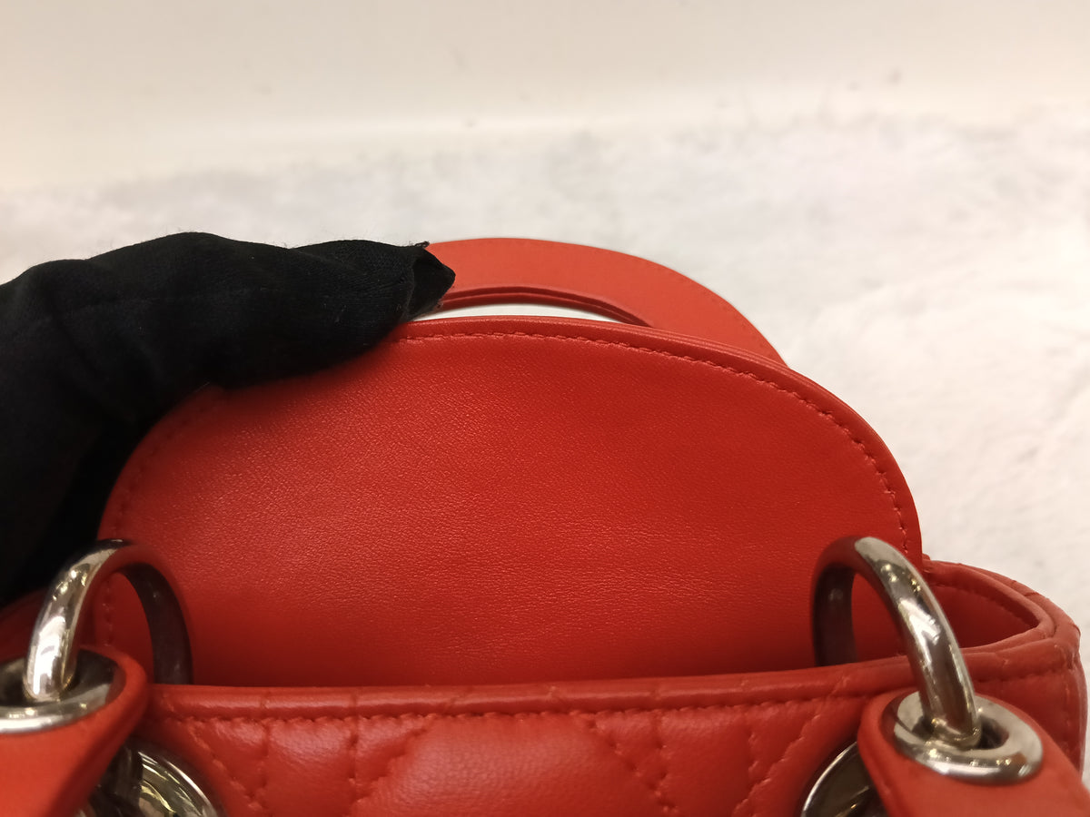 Lady Dior Micro Lamb Red SHW 2017