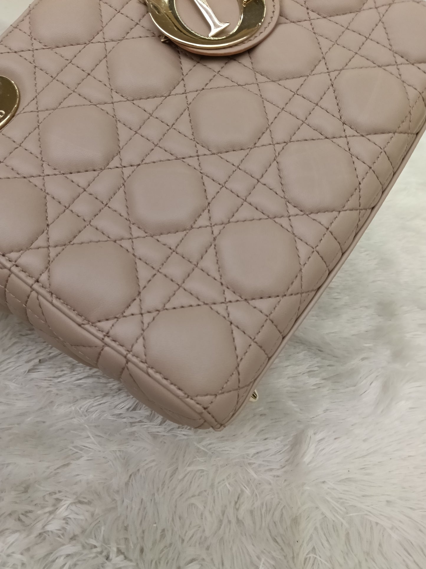 Lady Dior Small Lamb Taupe GHW 2017