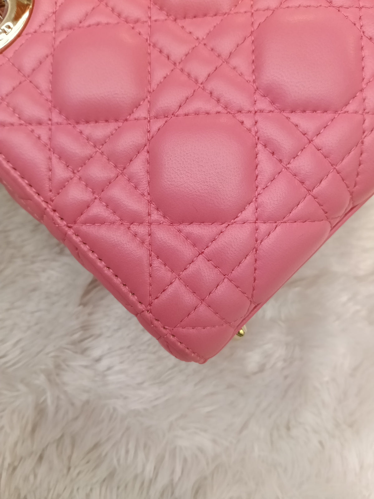 Lady Dior Mini Lamb Fuchsia GHW 2018