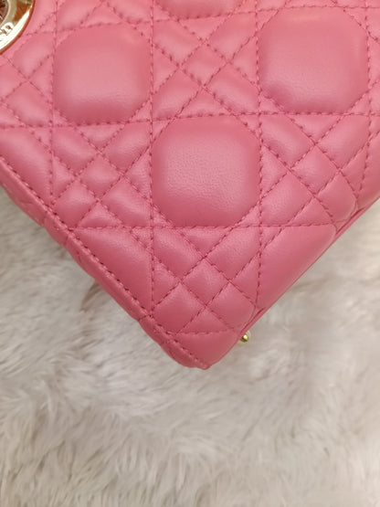 Lady Dior Mini Lamb Fuchsia GHW 2018