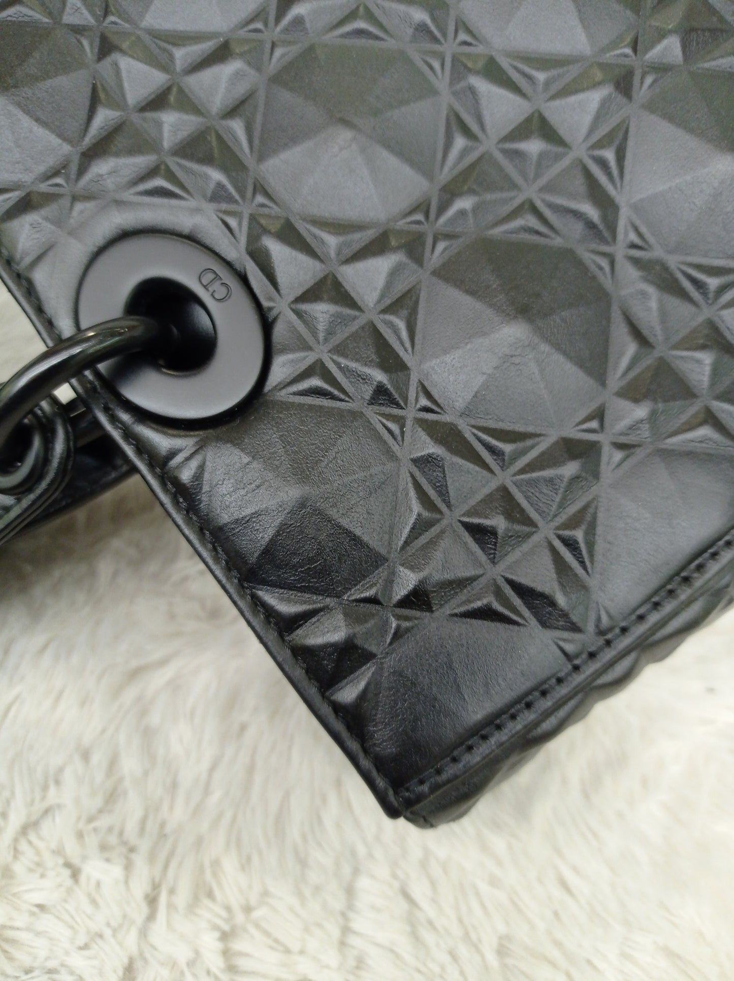 Dior Lady D'Joy Medium Cannage Diamond All Black 2022