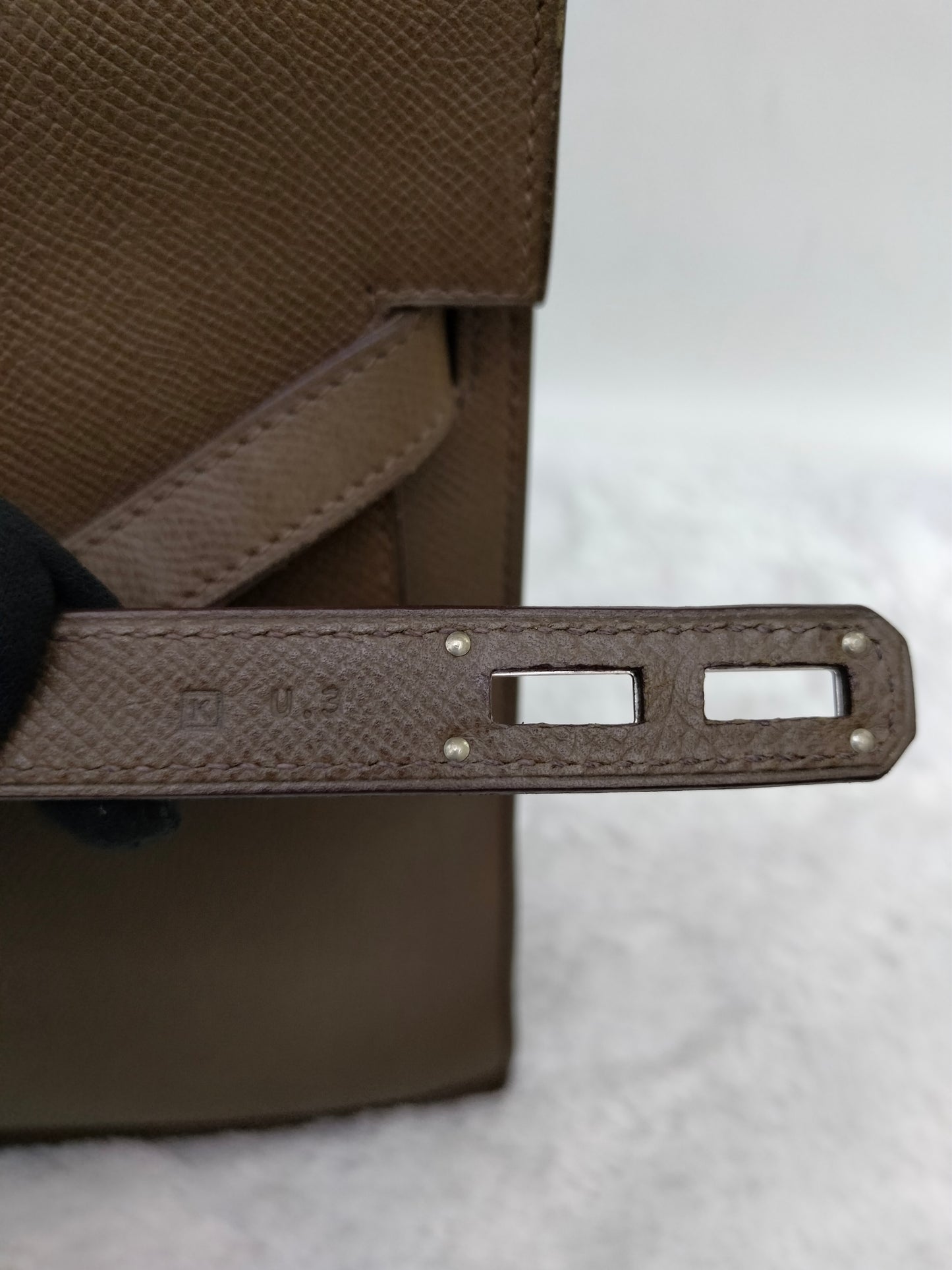 Hermes Kelly Depeches Briefcase Epsom Etoupe PHW #K square
