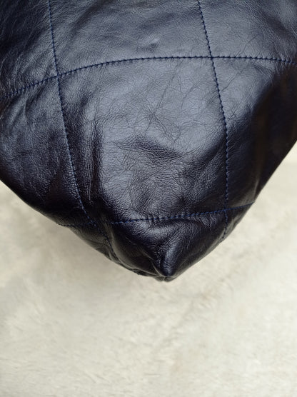 Chanel C22 Small Calfskin Iridescent Blue Metallic (CHIP)
