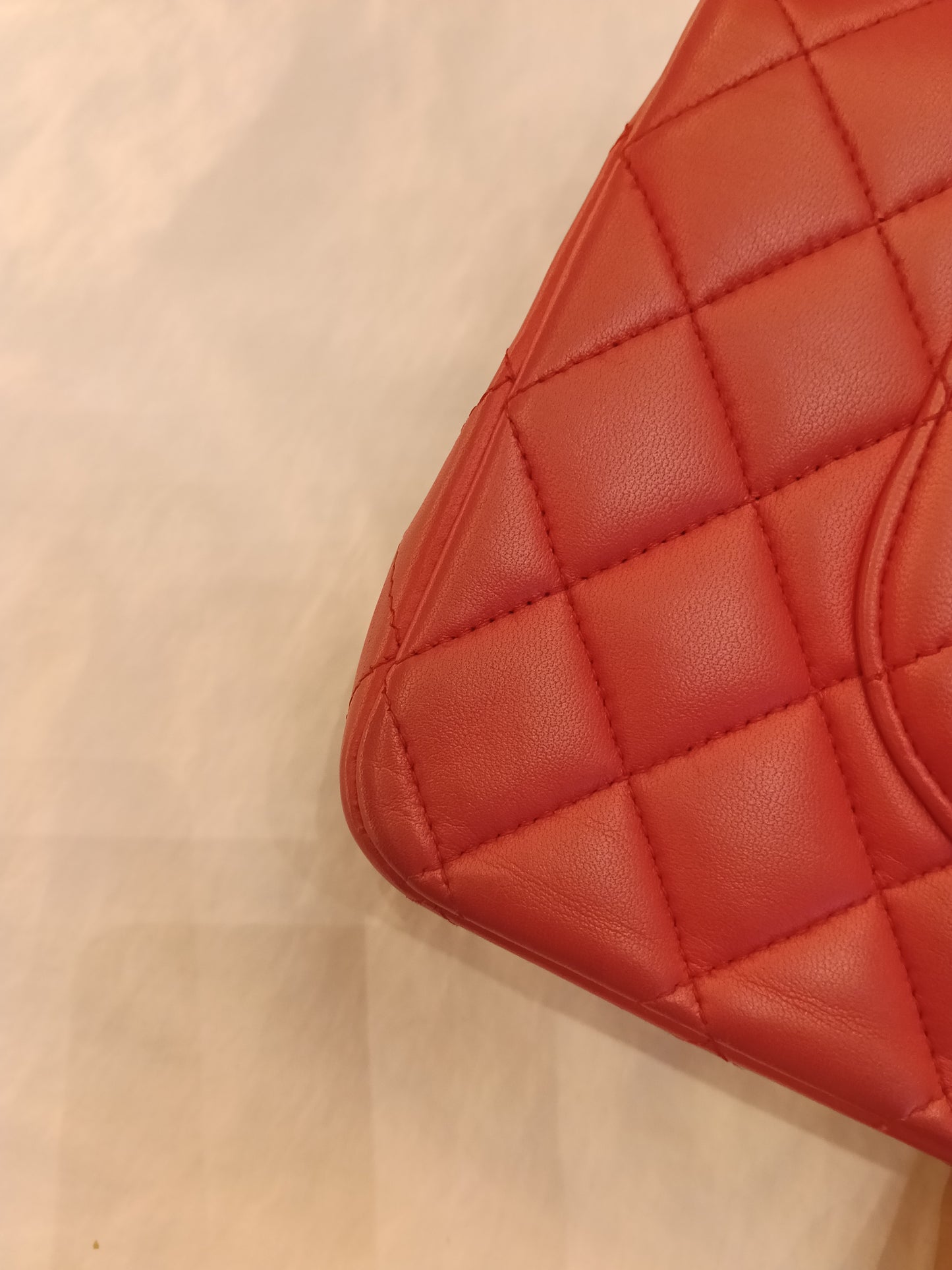 Chanel Medium Lamb Red GHW DF #22
