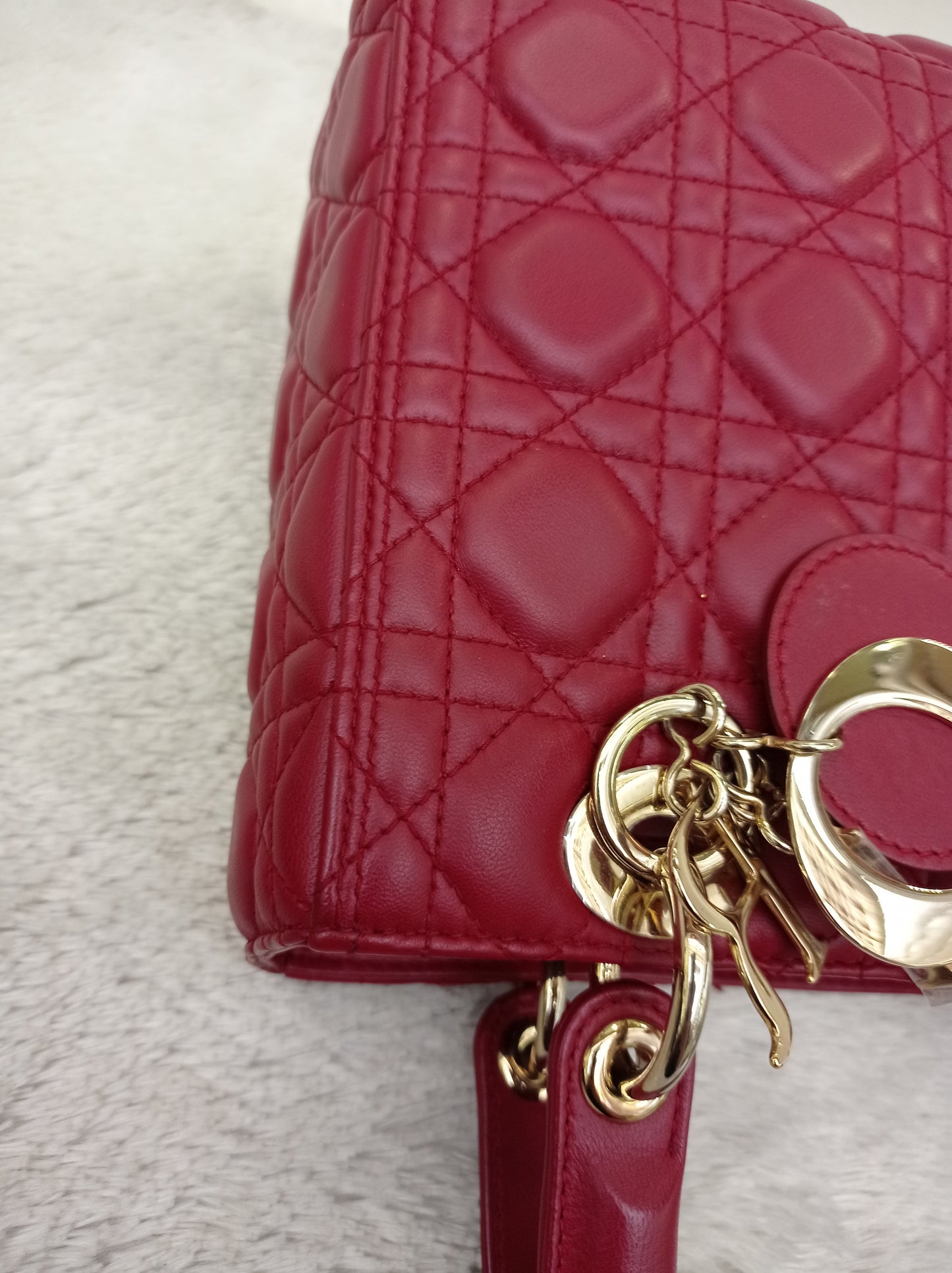 Lady Dior Medium Lamb Wine GHW 2017