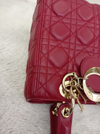 Lady Dior Medium Lamb Wine GHW 2017