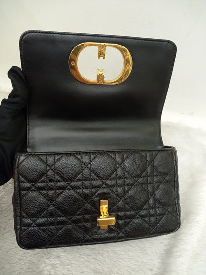 Dior Caro Small Supple Cannage Black GHW 2022