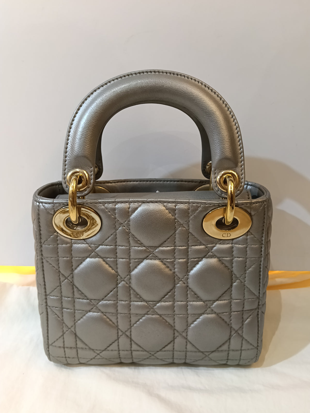 Lady Dior Mini Lamb Silver GHW 2016