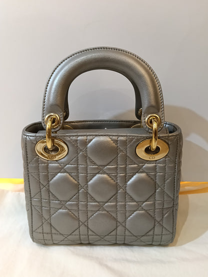 Lady Dior Mini Lamb Silver GHW 2016