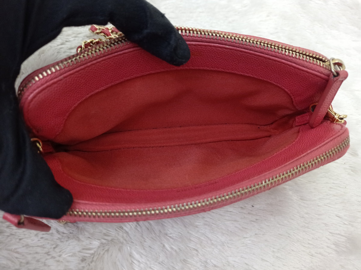 Chanel WOC Double Zip Caviar Pink GHW #23