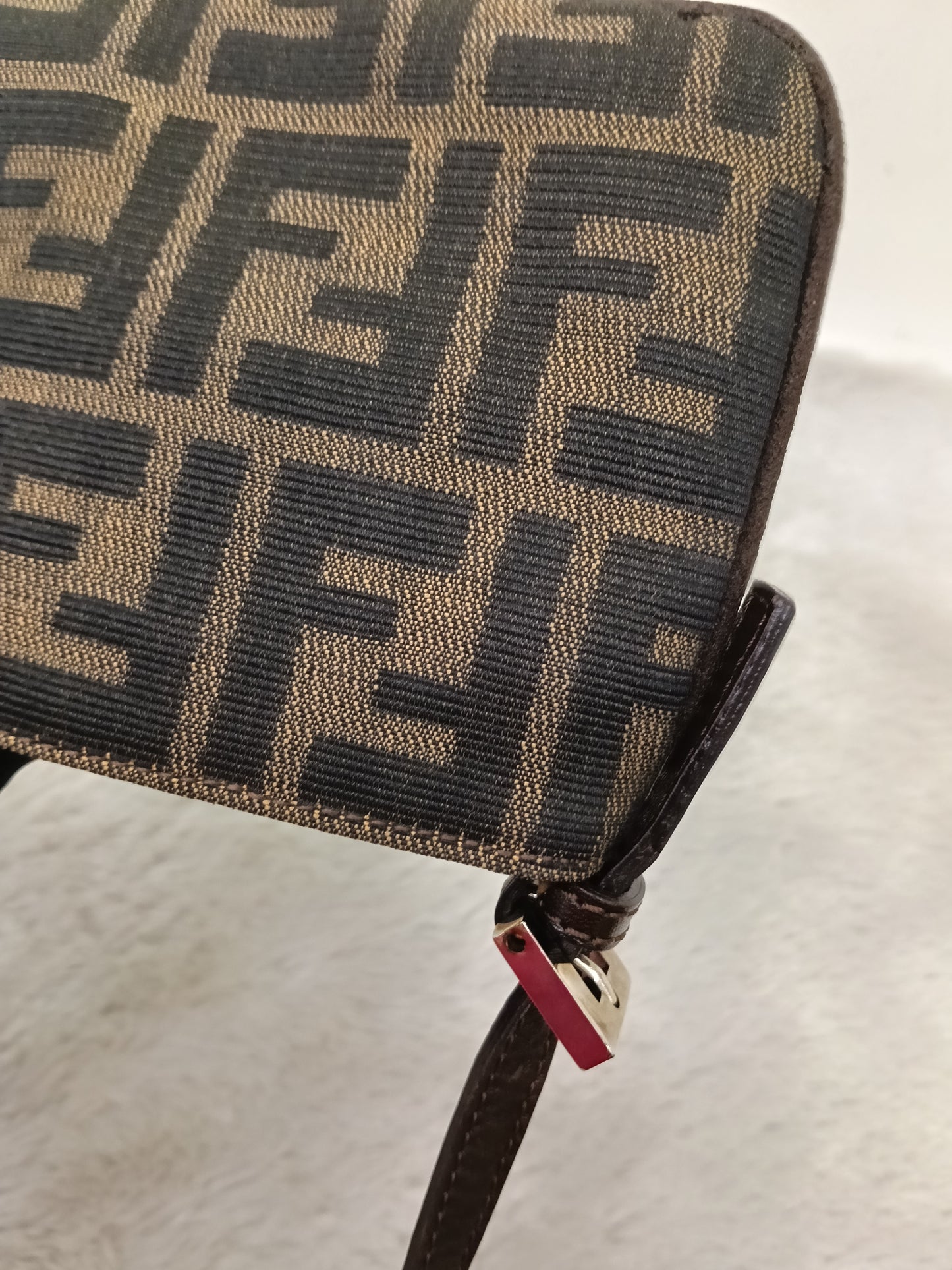 Fendi Pochette Flap Tobacco Zucca Canvas Brown SHW