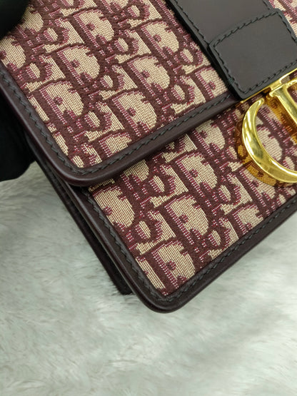Dior Montaigne Medium Oblique Burgundy GHW 2019