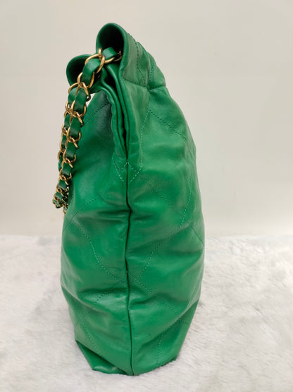 *Neverbeen Used* Chanel C22 Medium Calfskin Green GHW (CHIP)