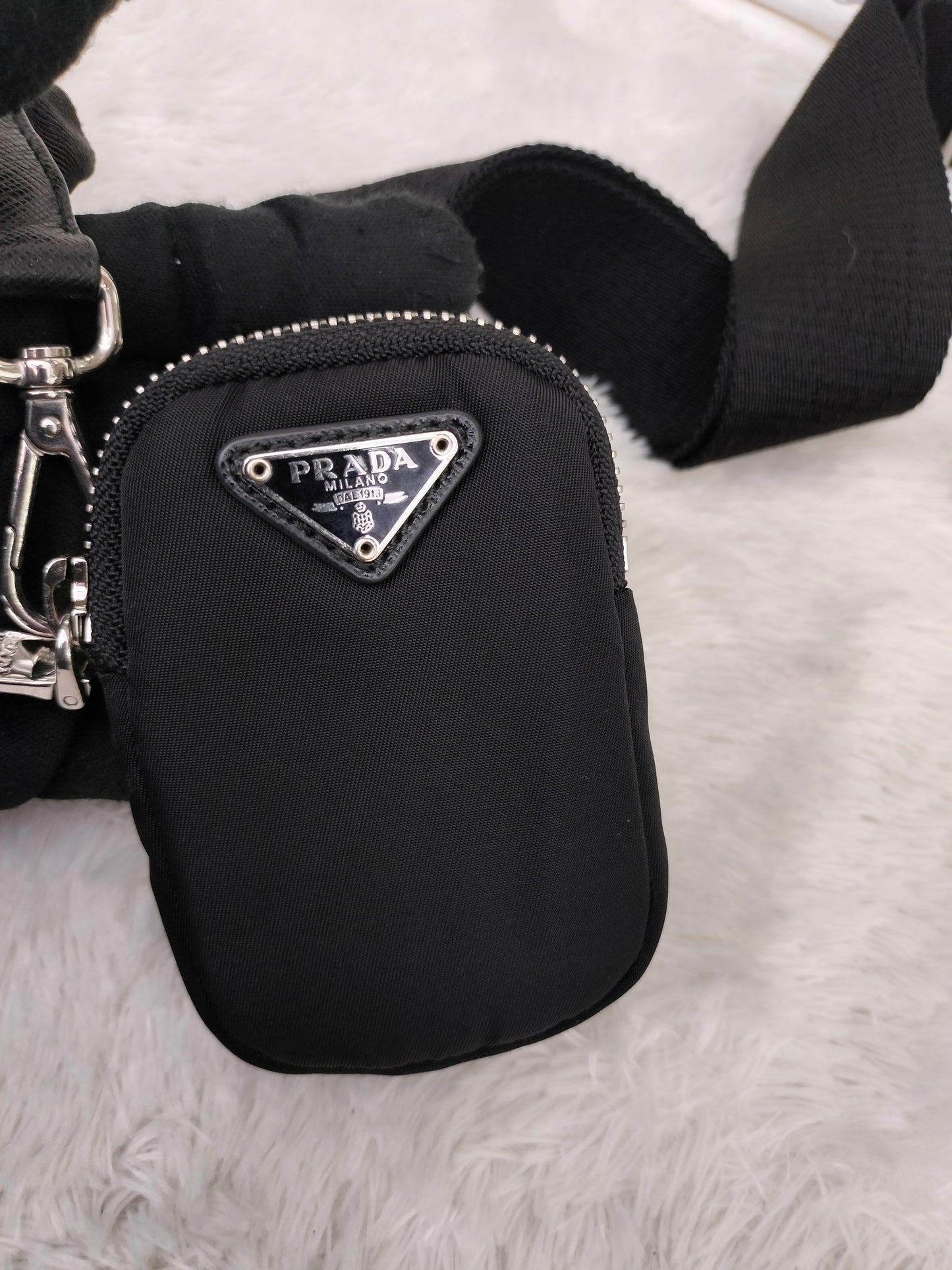 Prada Tessuto Saffian Nero Multi Pochette Re Edition Nylon SHW 2021