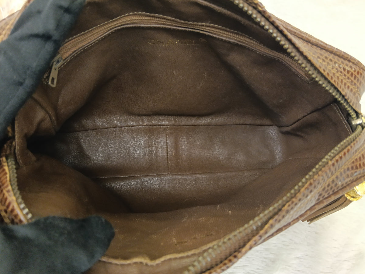 Chanel Camera Tassel Lizard Brown GHW #0