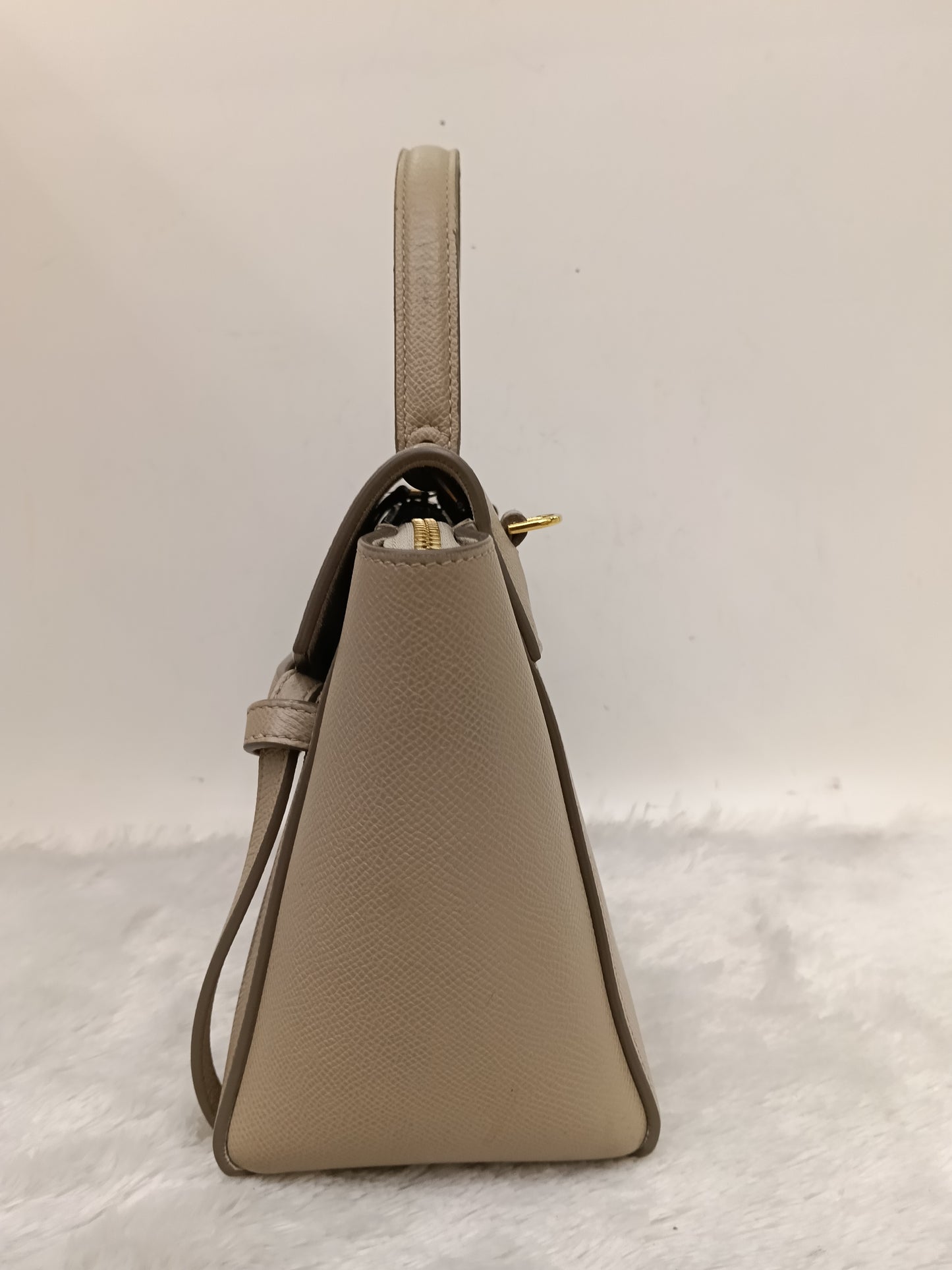 Celine Nano Belt Grained Light Taupe GHW 2018