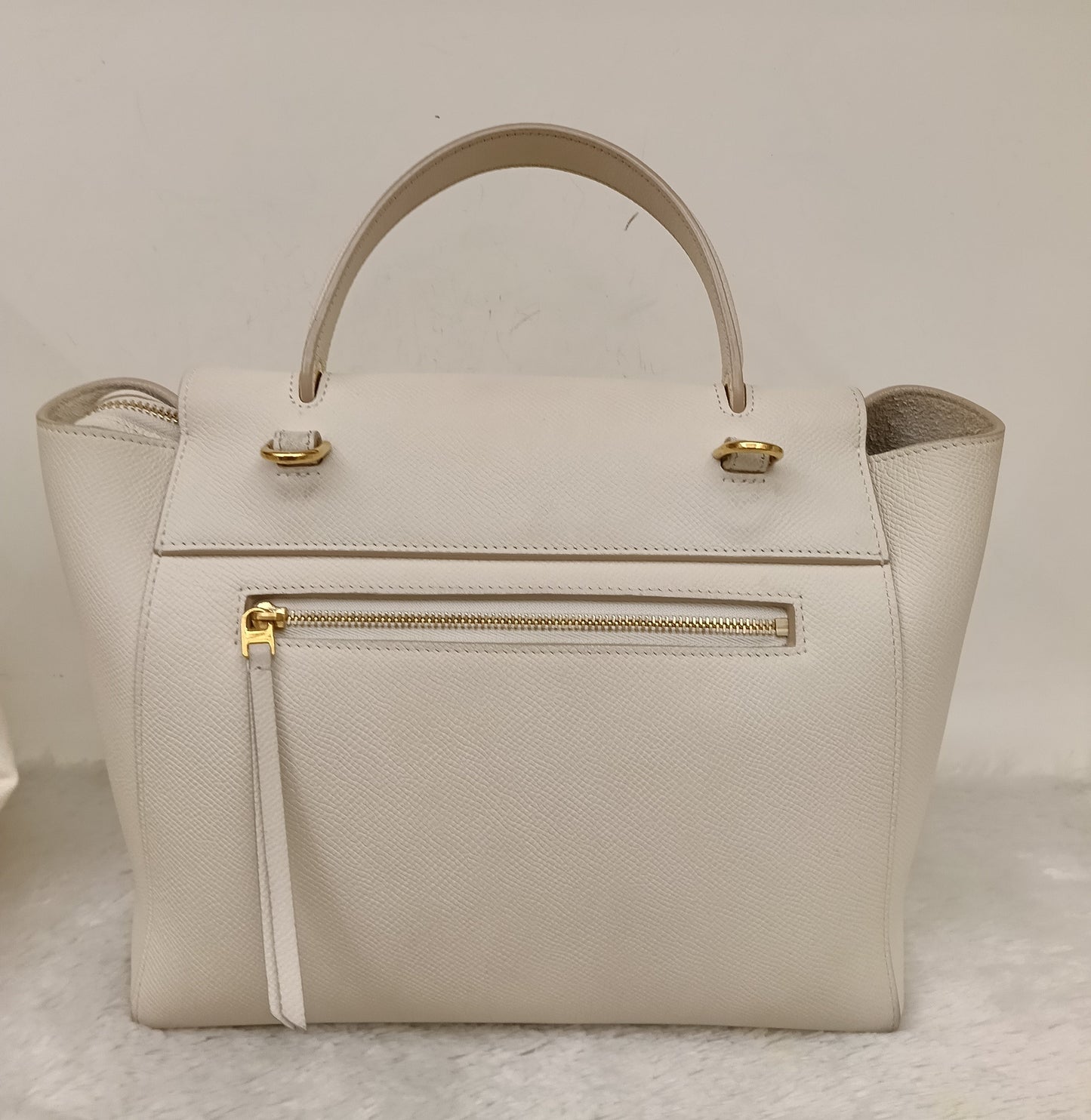 Celine Micro Belt Grained White GHW 2017