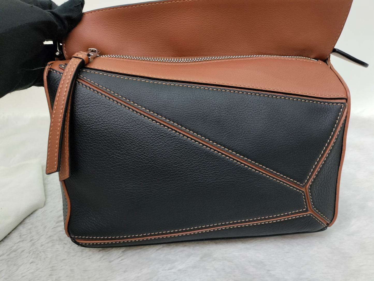 Loewe Puzzle Small Craft Calfskin Black Tan SHW 2020