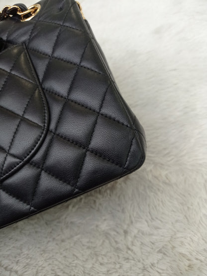 Chanel Medium Lamb Black GHW DF #29