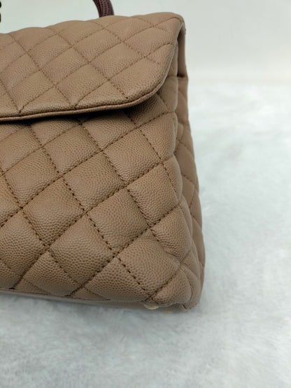 Chanel Coco Handle Large Caramel Handle Lizard GHW #24