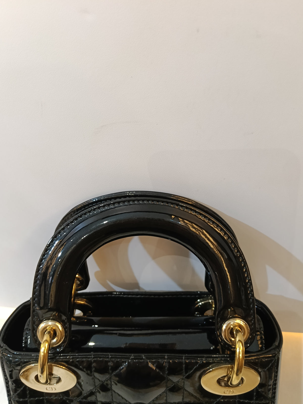 Lady Dior Mini Patent Black GHW 2016