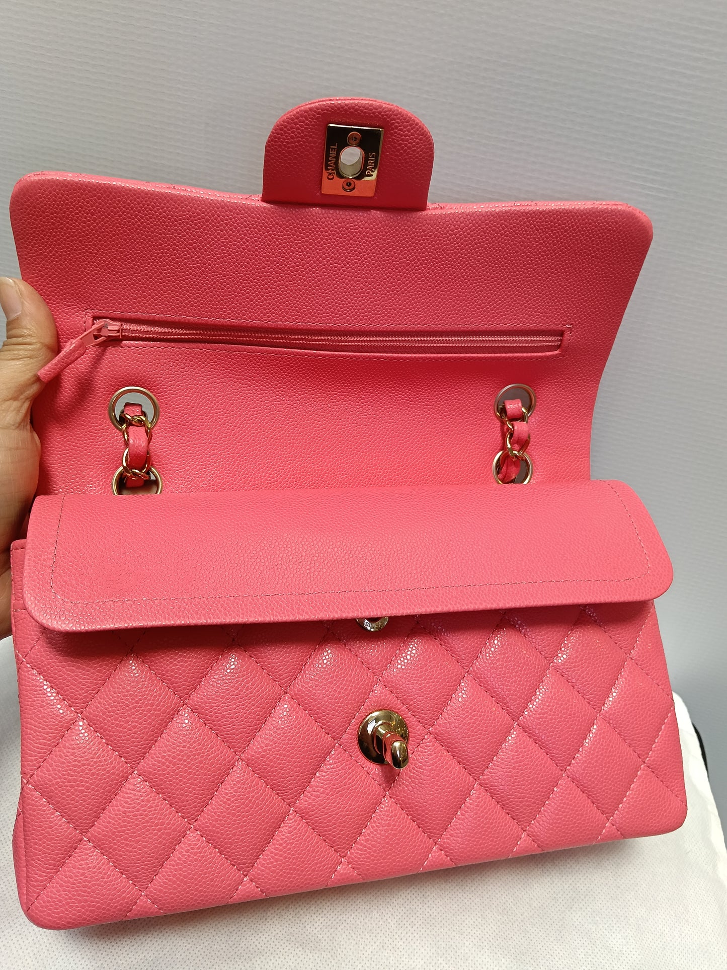 Chanel Small Caviar Pink GHW DF (CHIP)
