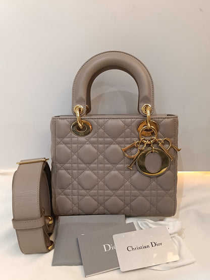 Lady Dior Small Lamb Taupe GHW 2016