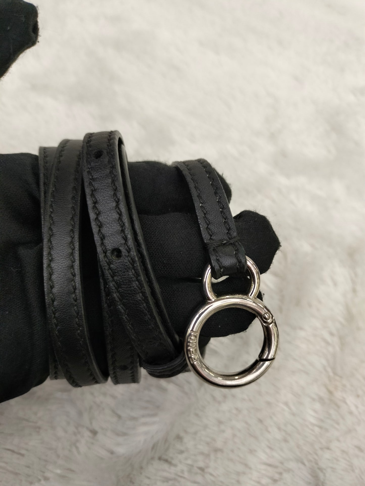 Fendi Peekaboo Iconic Mini Black SHW Pink Enamel