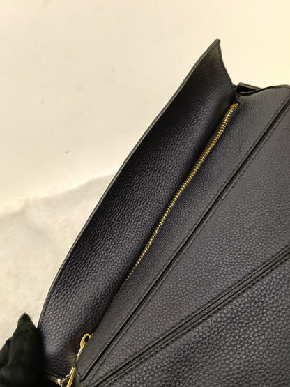 Loewe Puzzle Small Grained Midnight Blue Black GHW 2019