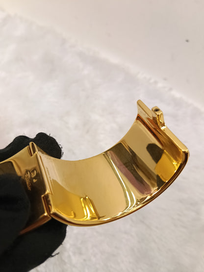*NEW* Hermes Clic Clac XL Enamel Yellow GHW