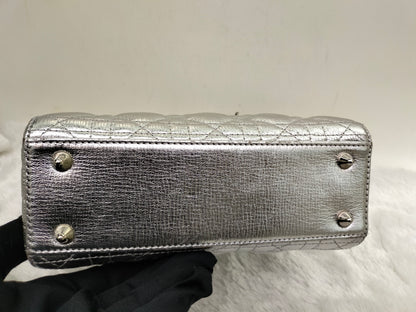 Lady Dior Small Metallic Silver SHW 2019