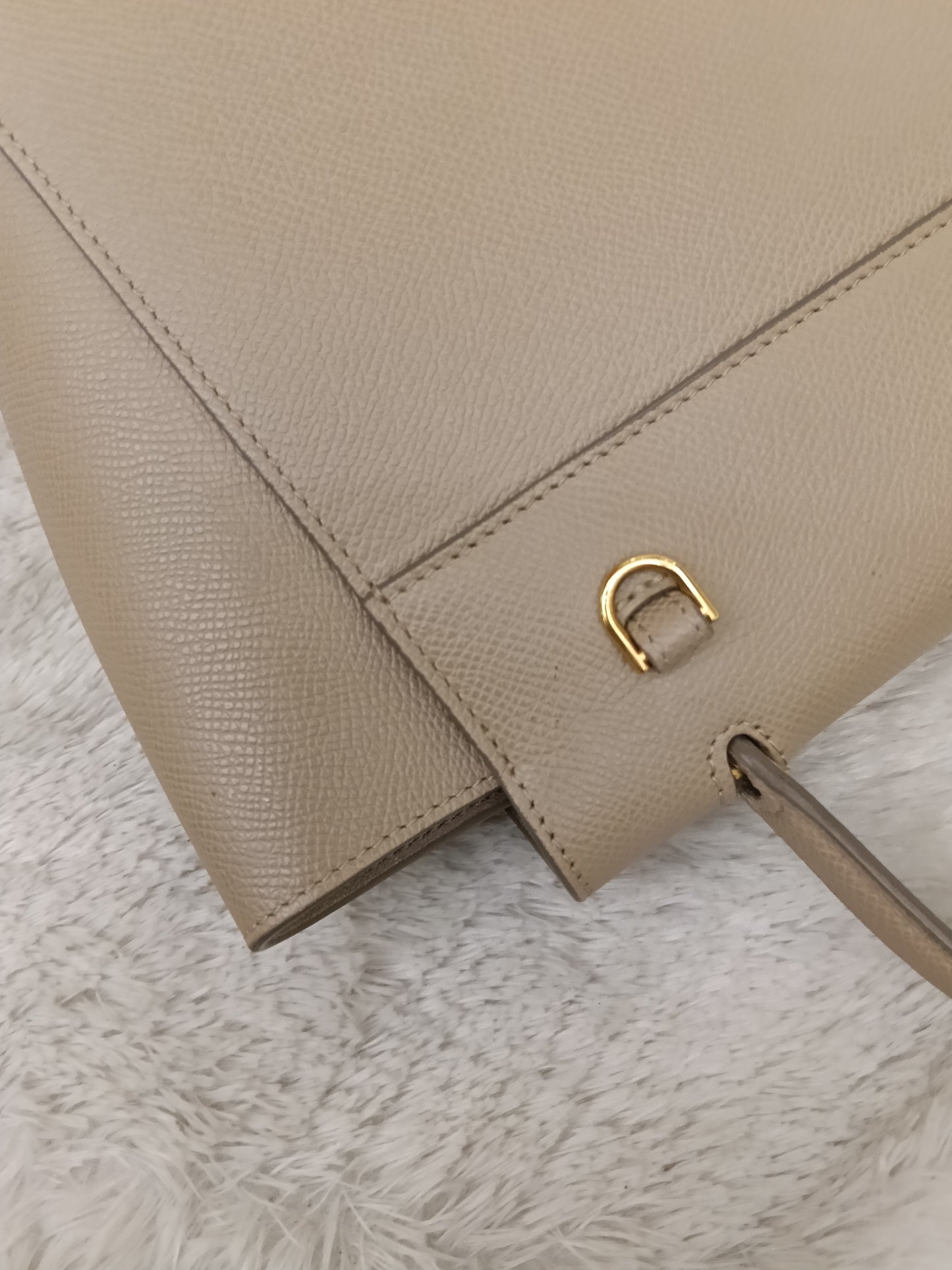 Celine Nano Belt Grained Light Taupe GHW 2018