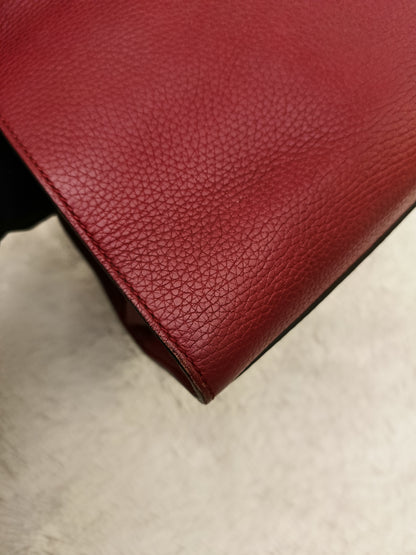 Gucci Top Handle Medium Marmont Grained Red GHW