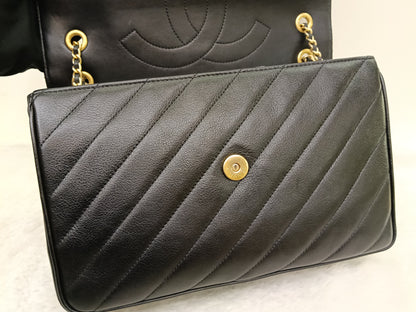 Chanel Jumbo Diagonal Flap Lamb Black GHW #21