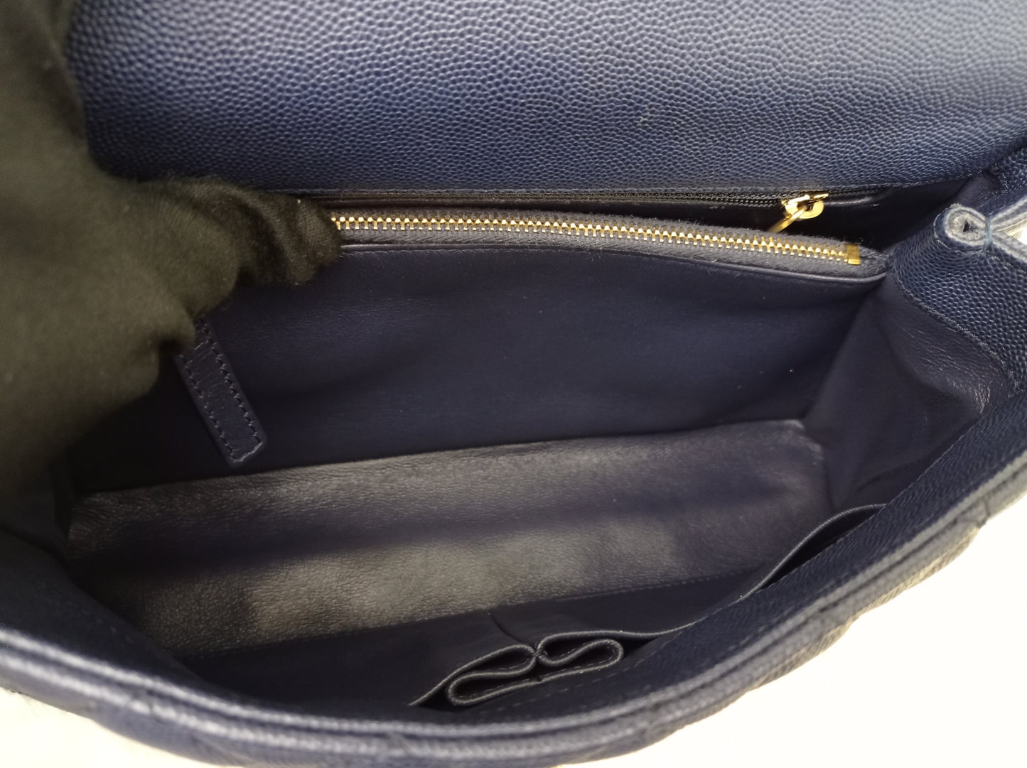 Chanel Coco Handle Medium Caviar Blue Handle Lizard GHW #24