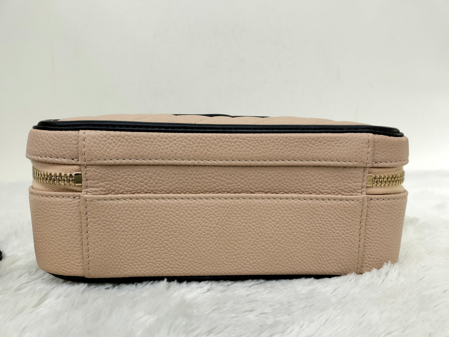 Chanel Filigree Vanity Case Medium Caviar Beige Black GHW #26