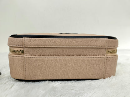 Chanel Filigree Vanity Case Medium Caviar Beige Black GHW #26