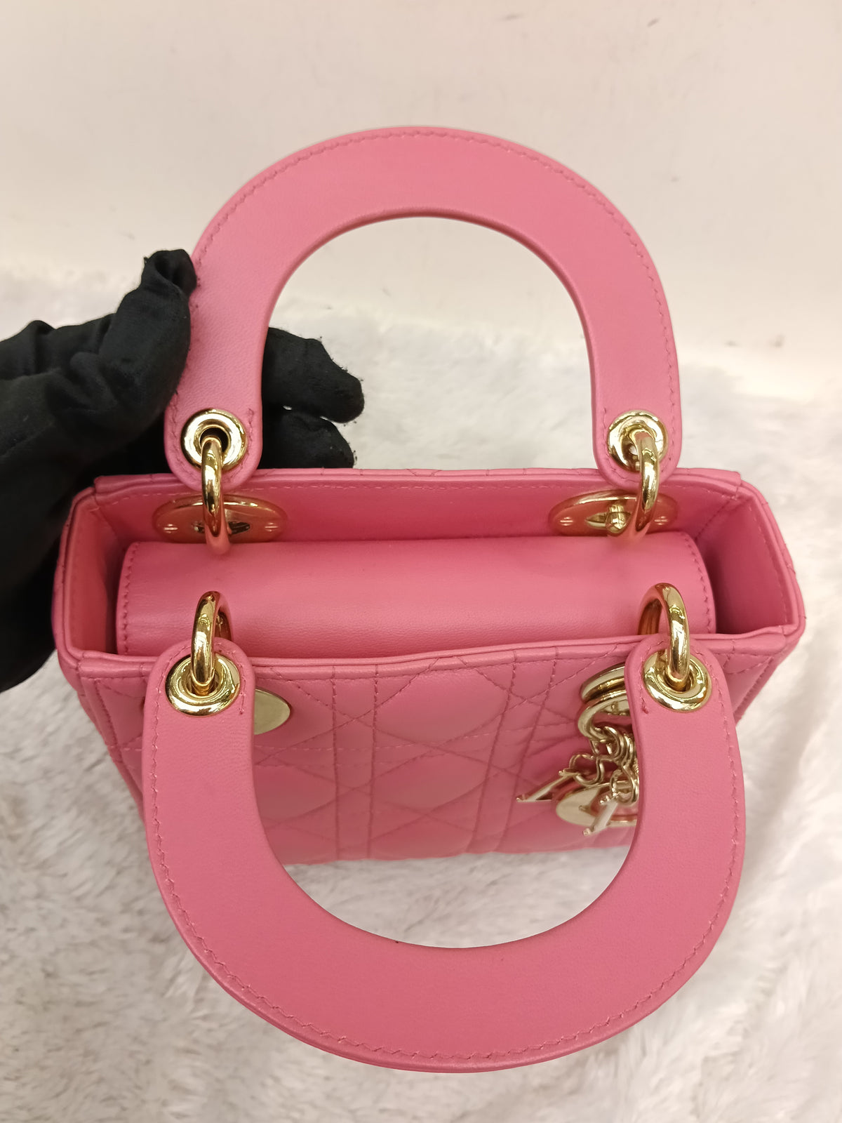 Lady Dior Mini Lamb Fuchsia GHW 2018